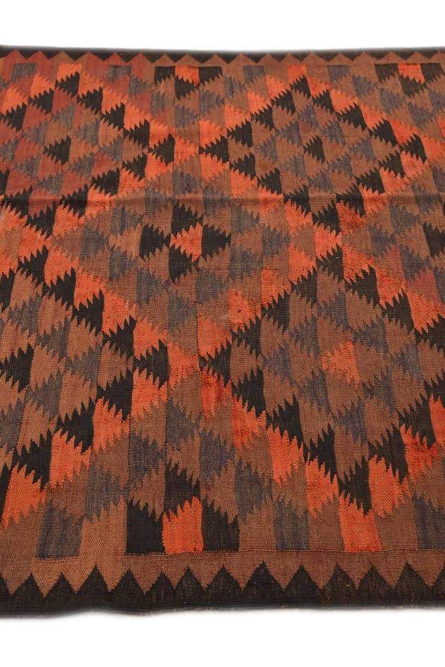 Detail image of 4' 5 x 14' 7 Hand Woven Kilim Fars Wool Runner Rug