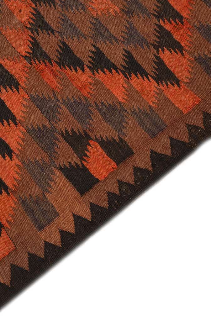 4' 5 x 14' 7 Hand Woven Kilim Fars Wool Runner Rug