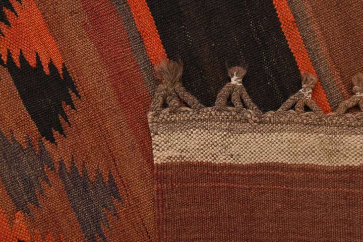 4' 5 x 14' 7 Hand Woven Kilim Fars Wool Runner Rug