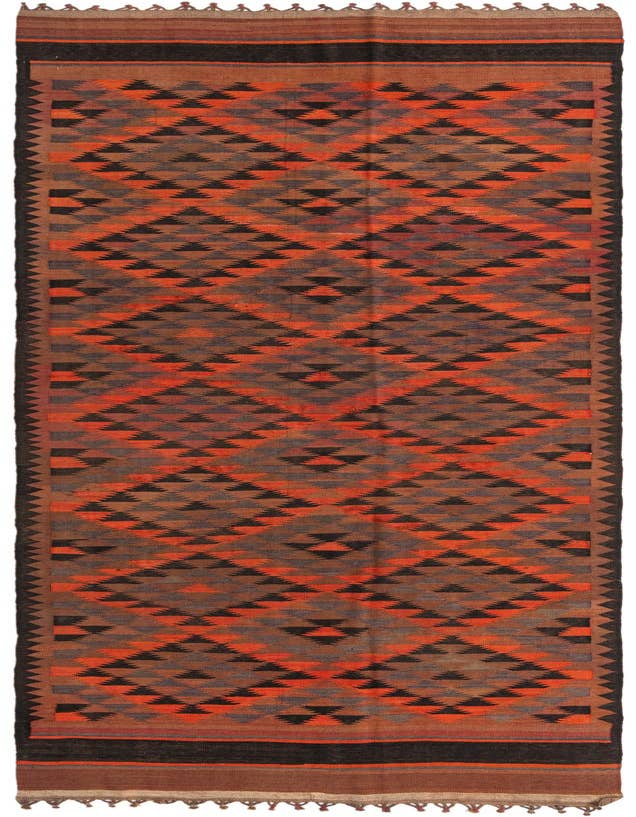 Detail image of 4' 5 x 14' 7 Hand Woven Kilim Fars Wool Runner Rug
