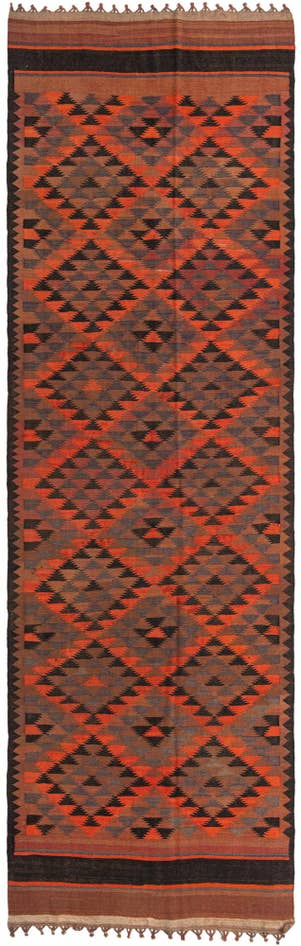 Detail image of 4' 5 x 14' 7 Hand Woven Kilim Fars Wool Runner Rug