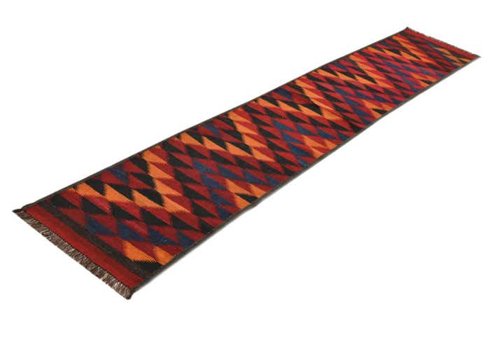55cm x 330cm Hand Woven Kilim Fars Wool Runner Rug