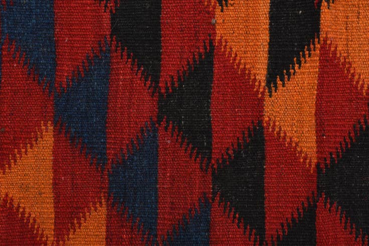 Detail image of 55cm x 330cm Hand Woven Kilim Fars Wool Runner Rug