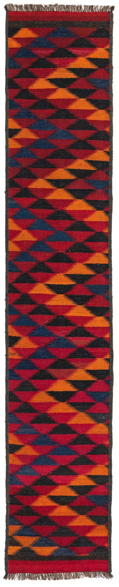 55cm x 330cm Hand Woven Kilim Fars Wool Runner Rug