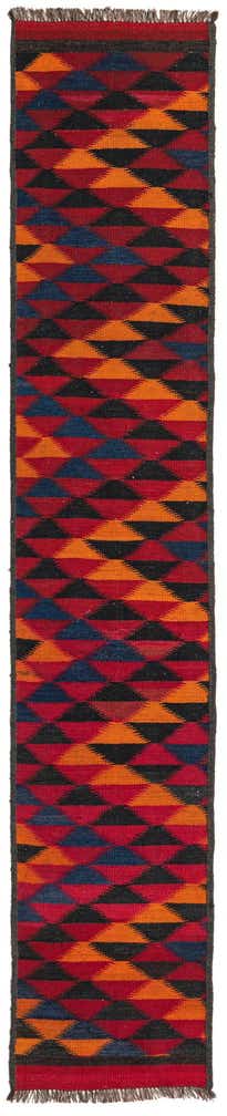 55cm x 330cm Hand Woven Kilim Fars Wool Runner Rug