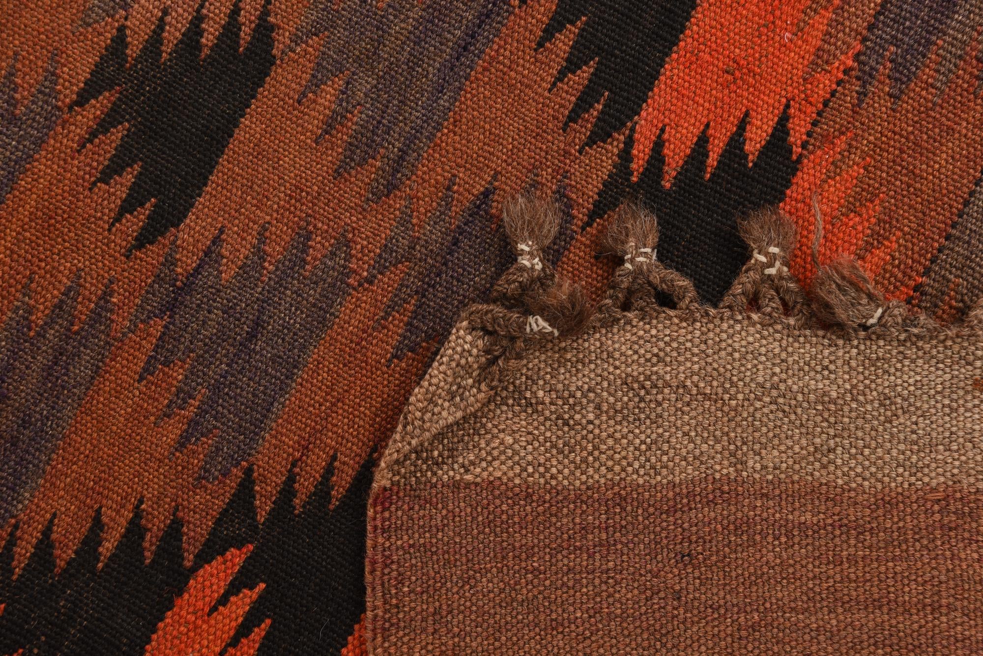 4' 8 x 14' 7 Hand Woven Kilim Fars Wool Runner Rug