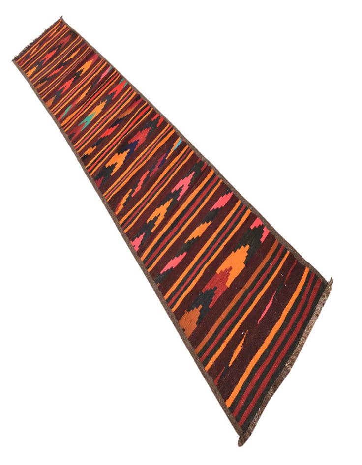 Detail image of 1' 9 x 10' 4  Hand Woven Kilim Fars Wool Runner Rug