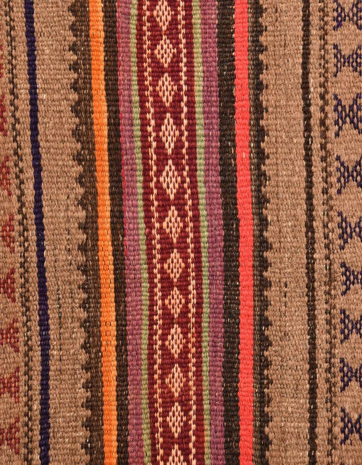 Detail image of 1' 10 x 10'  Hand Woven Kilim Fars Wool Runner Rug