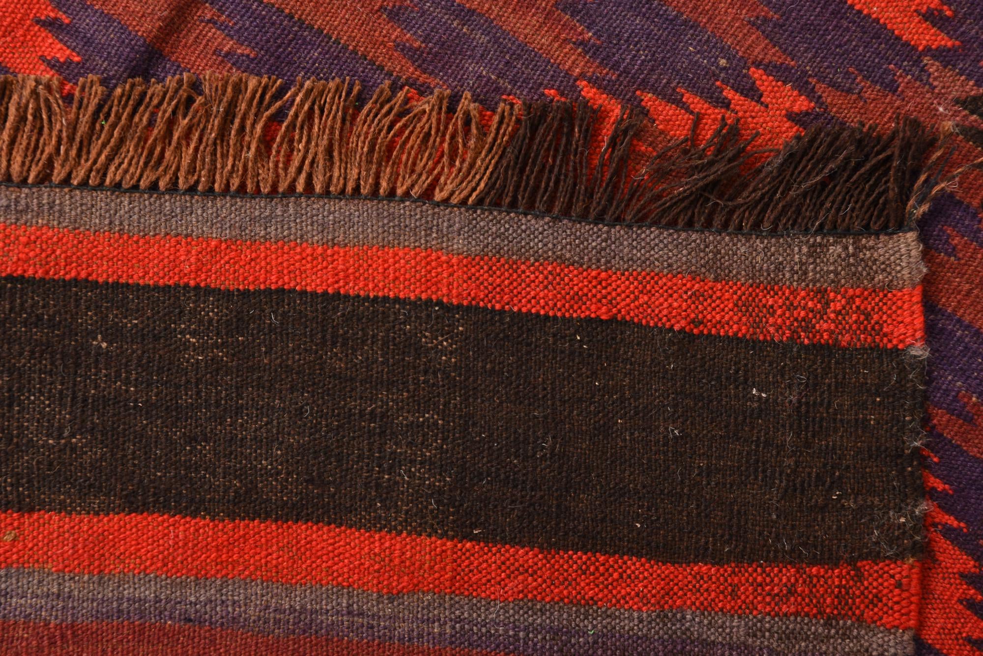 4' 4 x 13' 4 Hand Woven Kilim Fars Wool Runner Rug