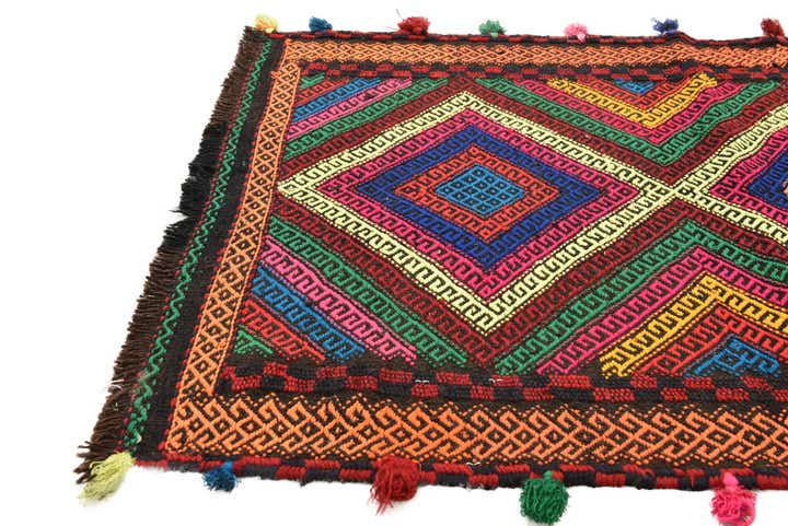 2' 3 x 7' 7 Hand Woven Kilim Fars Wool Runner Rug