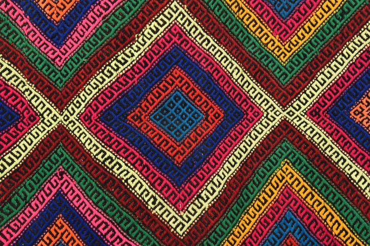 Detail image of 2' 3 x 7' 7 Hand Woven Kilim Fars Wool Runner Rug