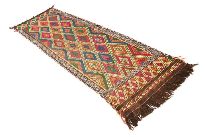 2' 7 x 8' 8 Hand Woven Kilim Fars Wool Runner Rug