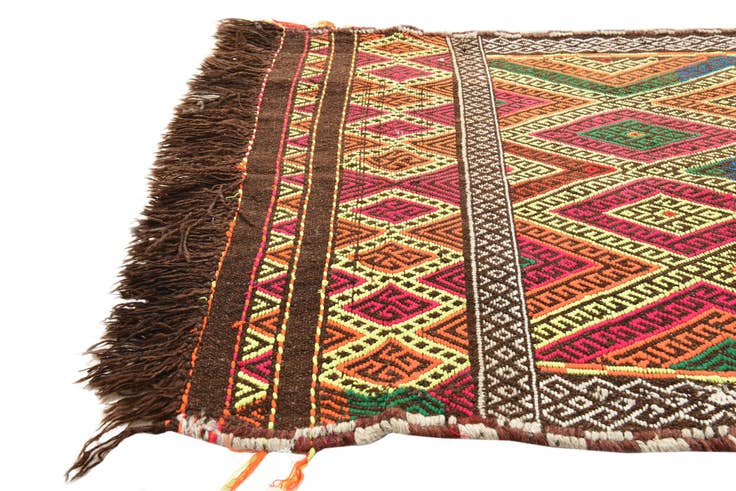 Detail image of 2' 7 x 8' 8 Hand Woven Kilim Fars Wool Runner Rug