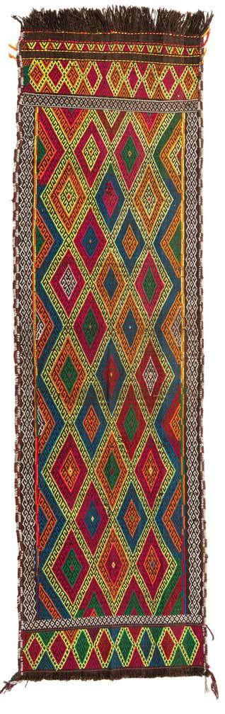 2' 7 x 8' 8 Hand Woven Kilim Fars Wool Runner Rug