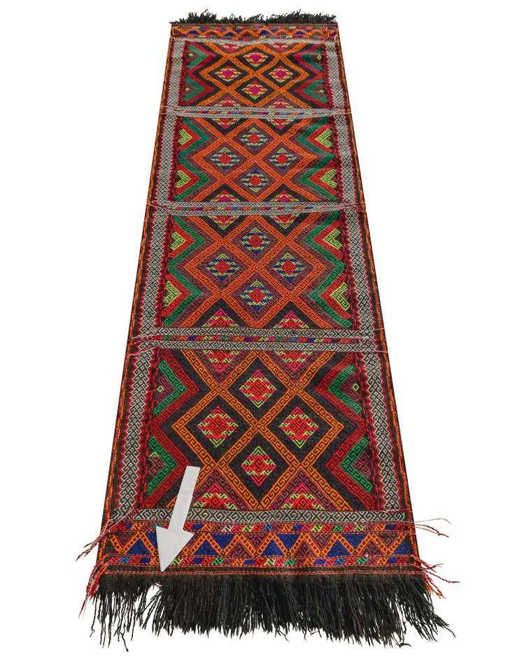 Detail image of 2' 4 x 8' Hand Woven Kilim Fars Wool Runner Rug