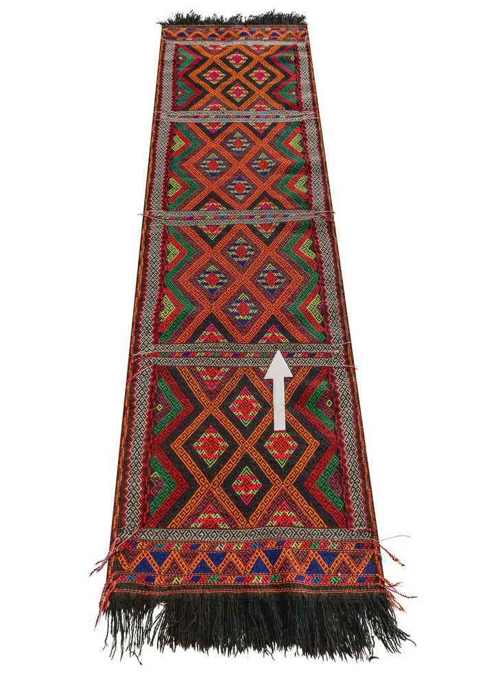 2' 4 x 8' Hand Woven Kilim Fars Wool Runner Rug