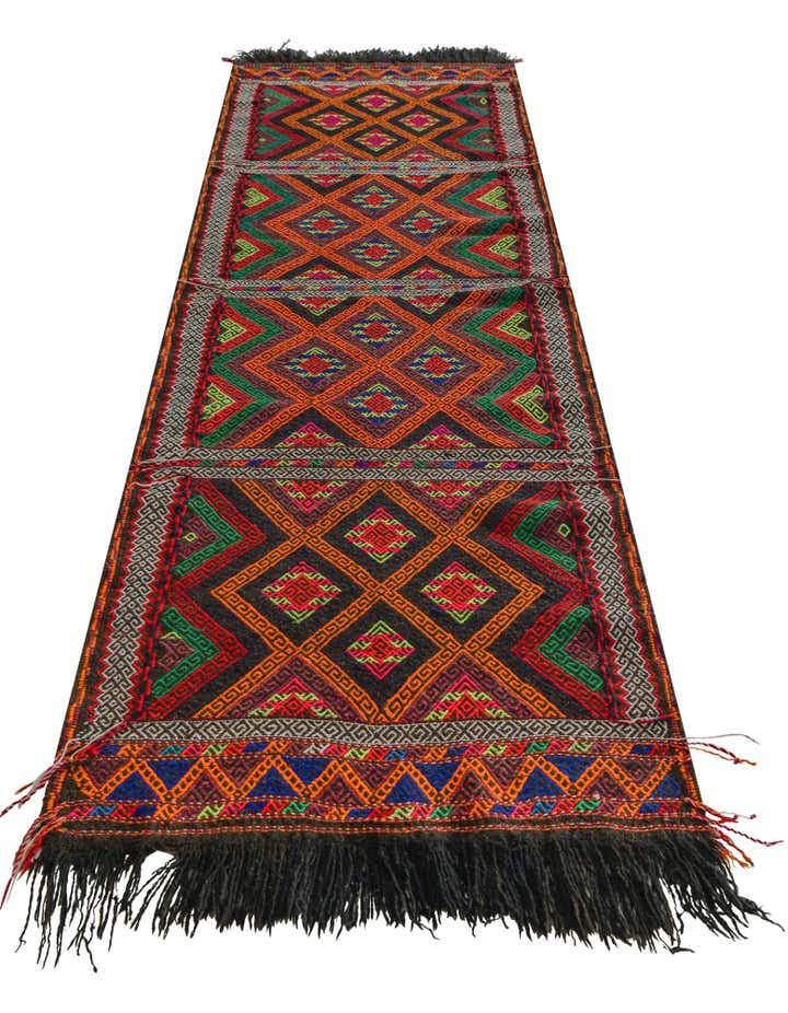 2' 4 x 8' Hand Woven Kilim Fars Wool Runner Rug