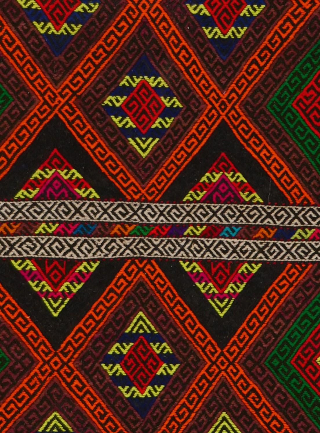 2' 4 x 8' Hand Woven Kilim Fars Wool Runner Rug