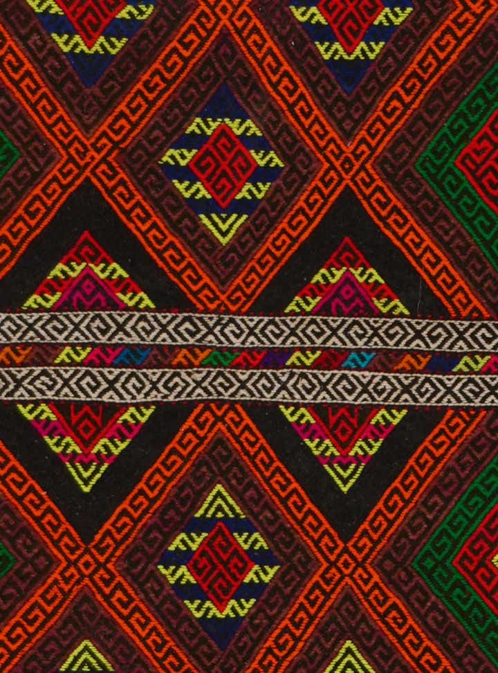 2' 4 x 8' Hand Woven Kilim Fars Wool Runner Rug