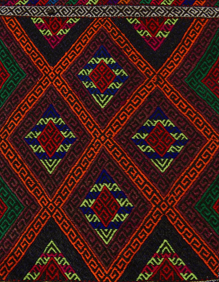 Detail image of 2' 4 x 8' Hand Woven Kilim Fars Wool Runner Rug