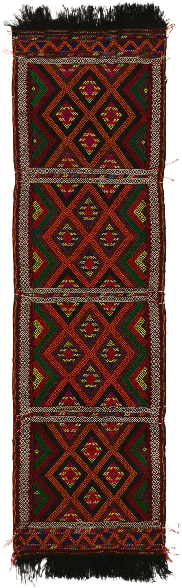 2' 4 x 8' Hand Woven Kilim Fars Wool Runner Rug