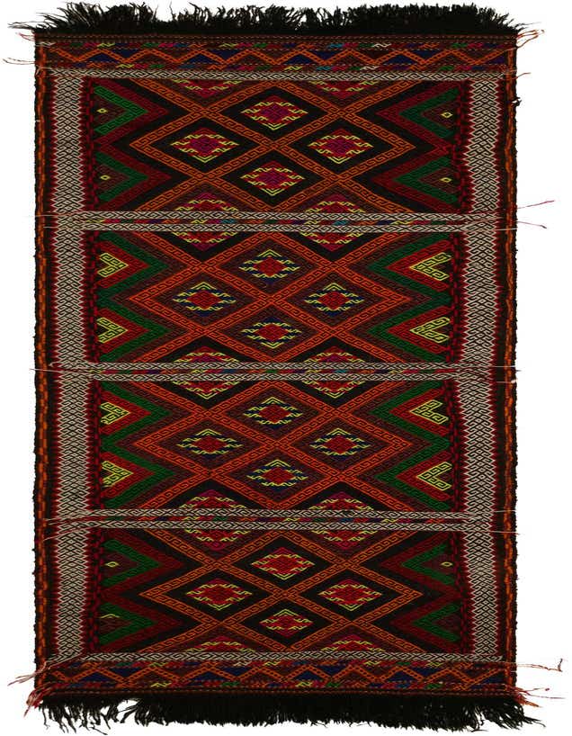 2' 4 x 8' Hand Woven Kilim Fars Wool Runner Rug