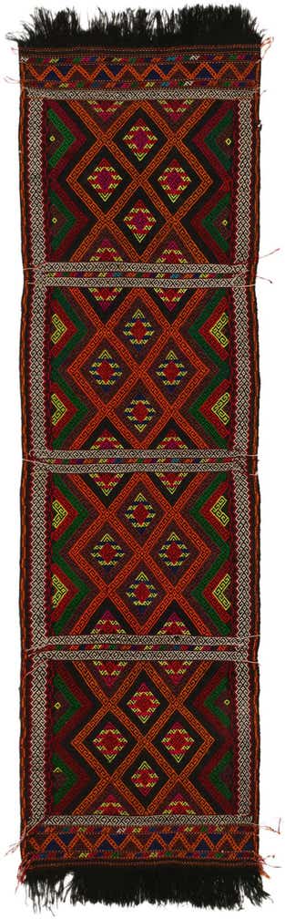 2' 4 x 8' Hand Woven Kilim Fars Wool Runner Rug
