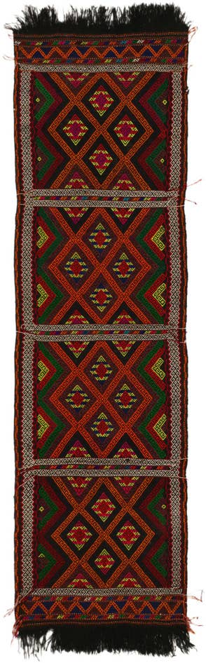 Detail image of 2' 4 x 8' Hand Woven Kilim Fars Wool Runner Rug