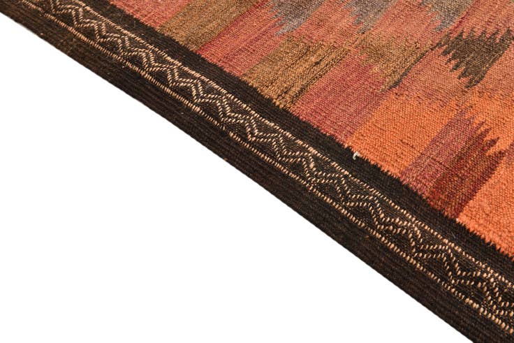 Detail image of 3' 10 x 10' 5 Hand Woven Kilim Fars Wool Runner Rug