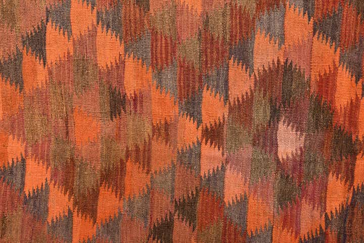 3' 10 x 10' 5 Hand Woven Kilim Fars Wool Runner Rug