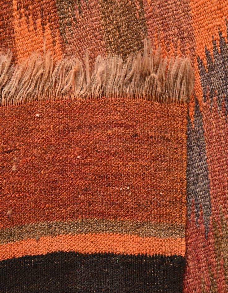 Detail image of 3' 10 x 10' 5  Hand Woven Kilim Fars Wool Runner Rug