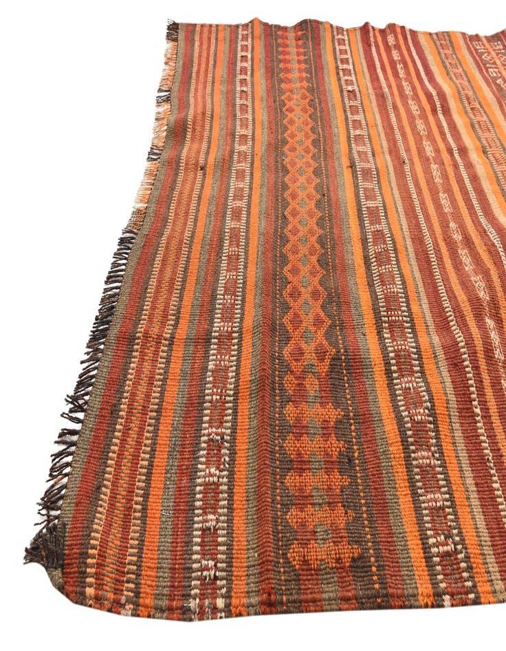 Detail image of 3' 9 x 9' 3 Hand Woven Kilim Fars Wool Runner Rug