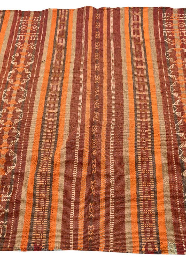 3' 9 x 9' 3 Hand Woven Kilim Fars Wool Runner Rug