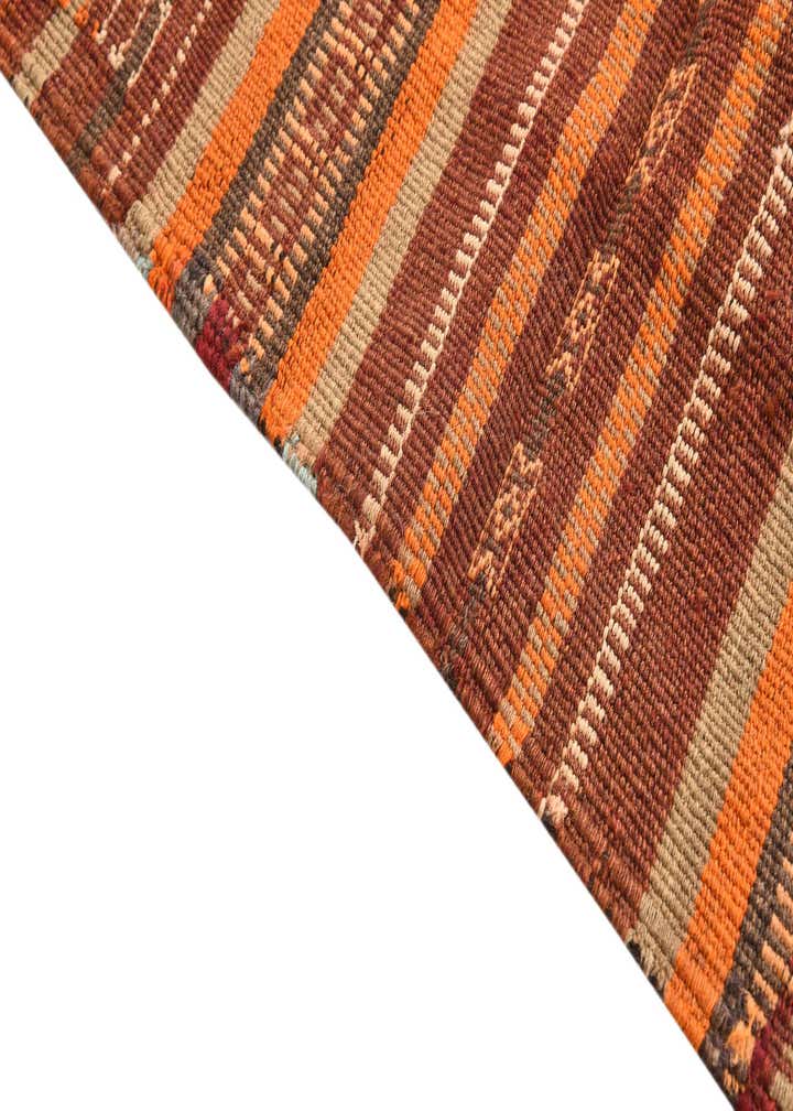 3' 9 x 9' 3 Hand Woven Kilim Fars Wool Runner Rug