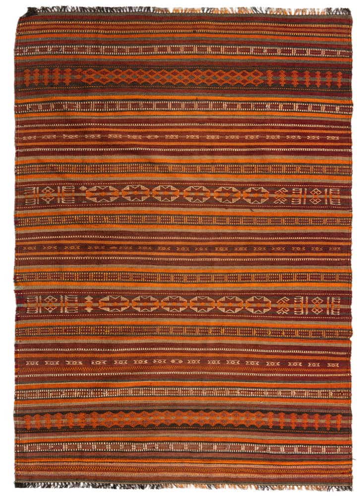 3' 9 x 9' 3 Hand Woven Kilim Fars Wool Runner Rug