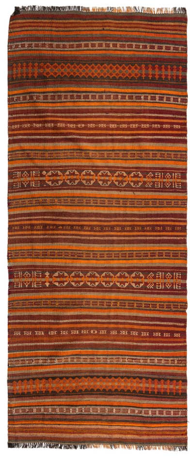 Detail image of 3' 9 x 9' 3 Hand Woven Kilim Fars Wool Runner Rug
