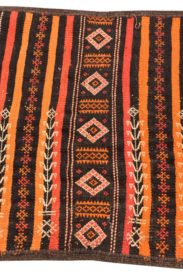 Detail image of 2' 2 x 10' 3 Hand Woven Kilim Fars Wool Runner Rug