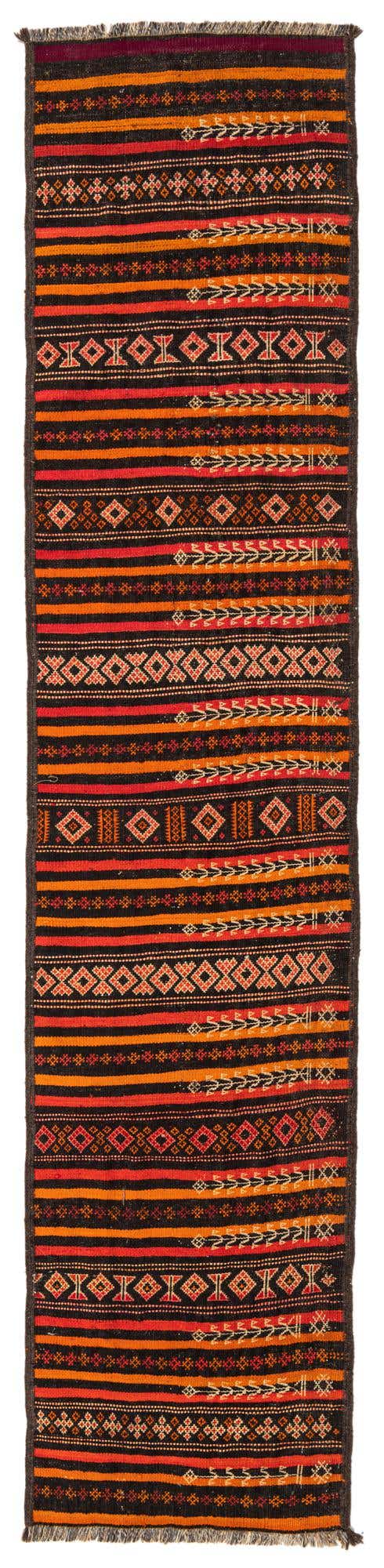 2' 2 x 10' 3 Hand Woven Kilim Fars Wool Runner Rug