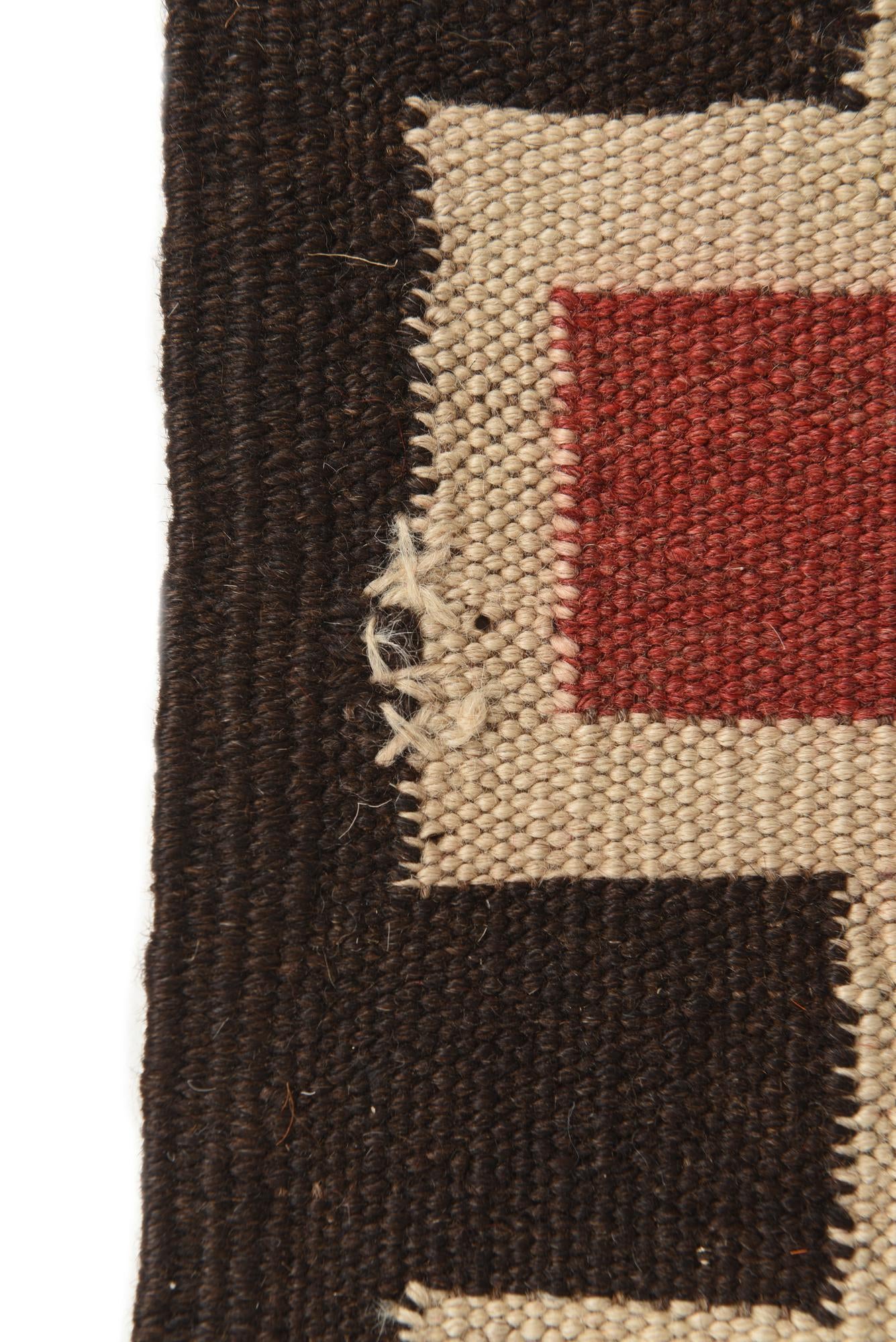 5' 2 x 12' 2 Hand Woven Kilim Fars Wool Runner Rug