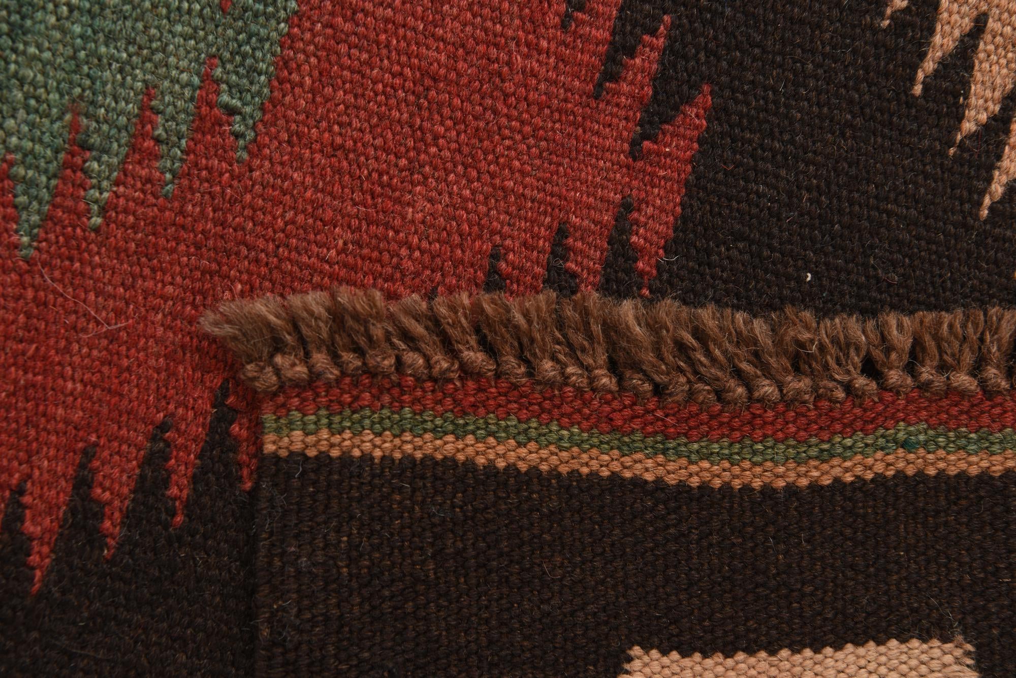 5' 2 x 12' 2 Hand Woven Kilim Fars Wool Runner Rug