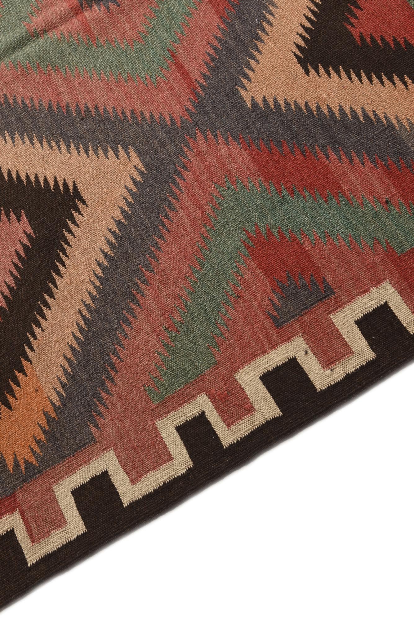 5' 2 x 12' 2 Hand Woven Kilim Fars Wool Runner Rug