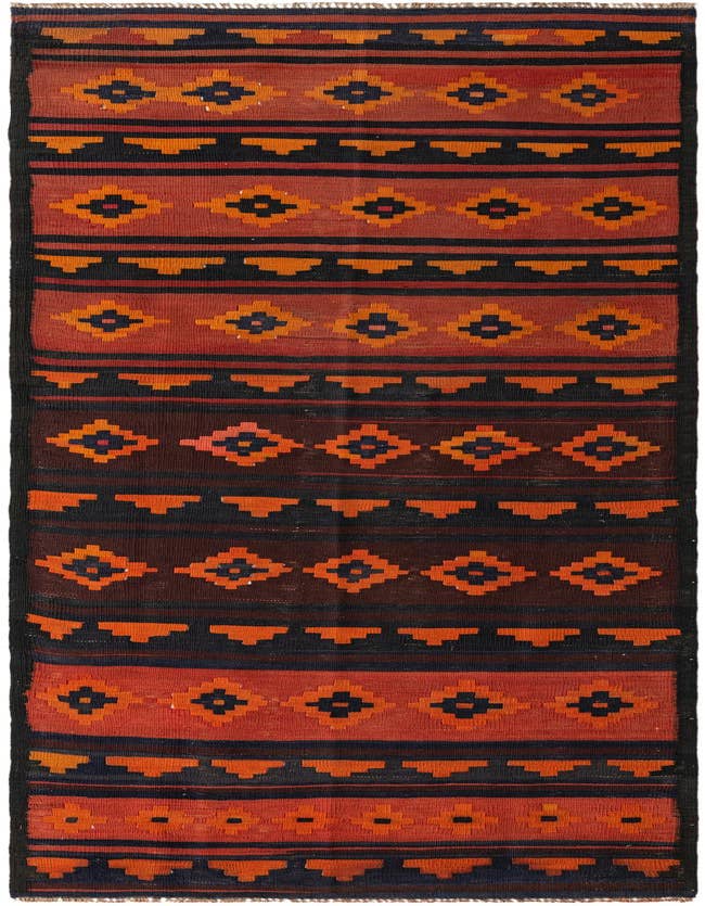 Detail image of 3' 4 x 11' Hand Woven Kilim Fars Wool Runner Rug