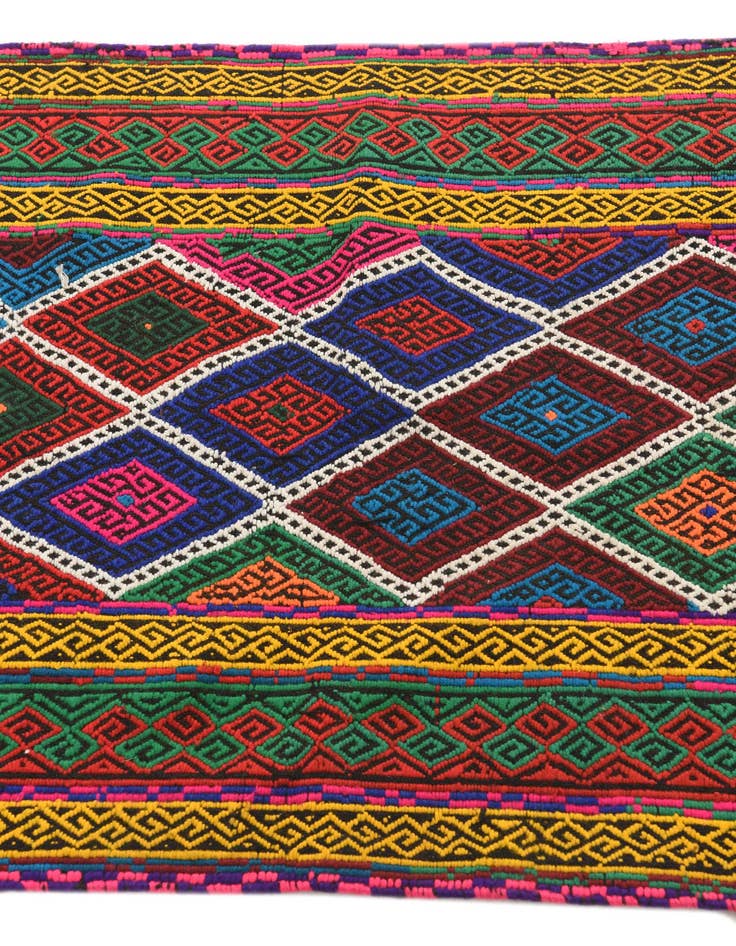 Detail image of 2' 4 x 8'  Hand Woven Kilim Fars Wool Runner Rug
