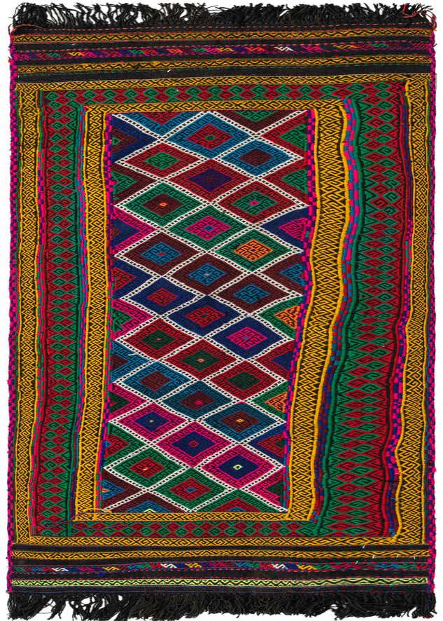 2' 4 x 8' Hand Woven Kilim Fars Wool Runner Rug