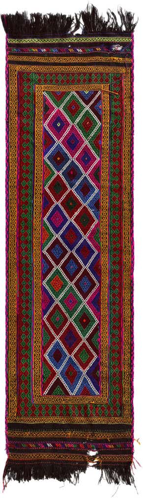2' 4 x 8' Hand Woven Kilim Fars Wool Runner Rug