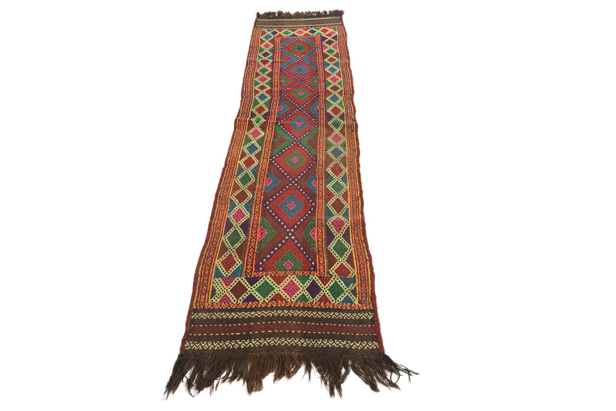 1' 10 x 8' Hand Woven Kilim Fars Wool Runner Rug