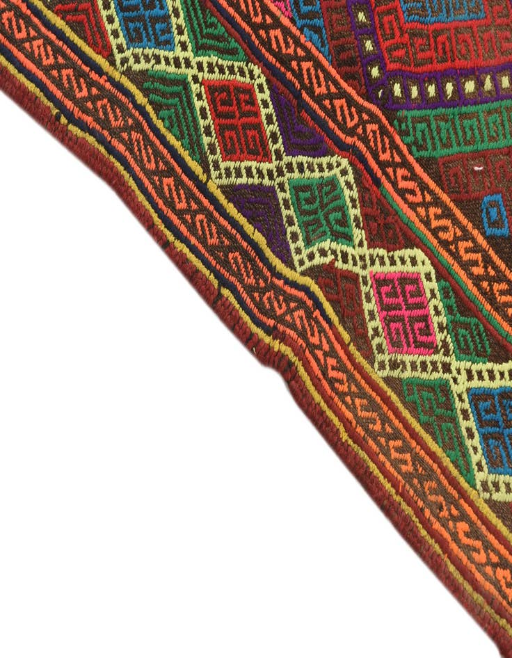 Detail image of 1' 10 x 8'  Hand Woven Kilim Fars Wool Runner Rug