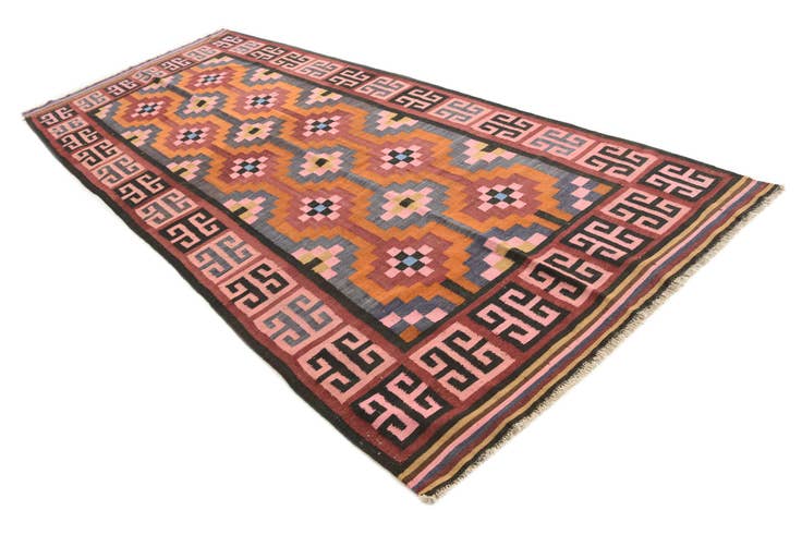 Detail image of 4' 10 x 12' Hand Woven Kilim Fars Wool Runner Rug