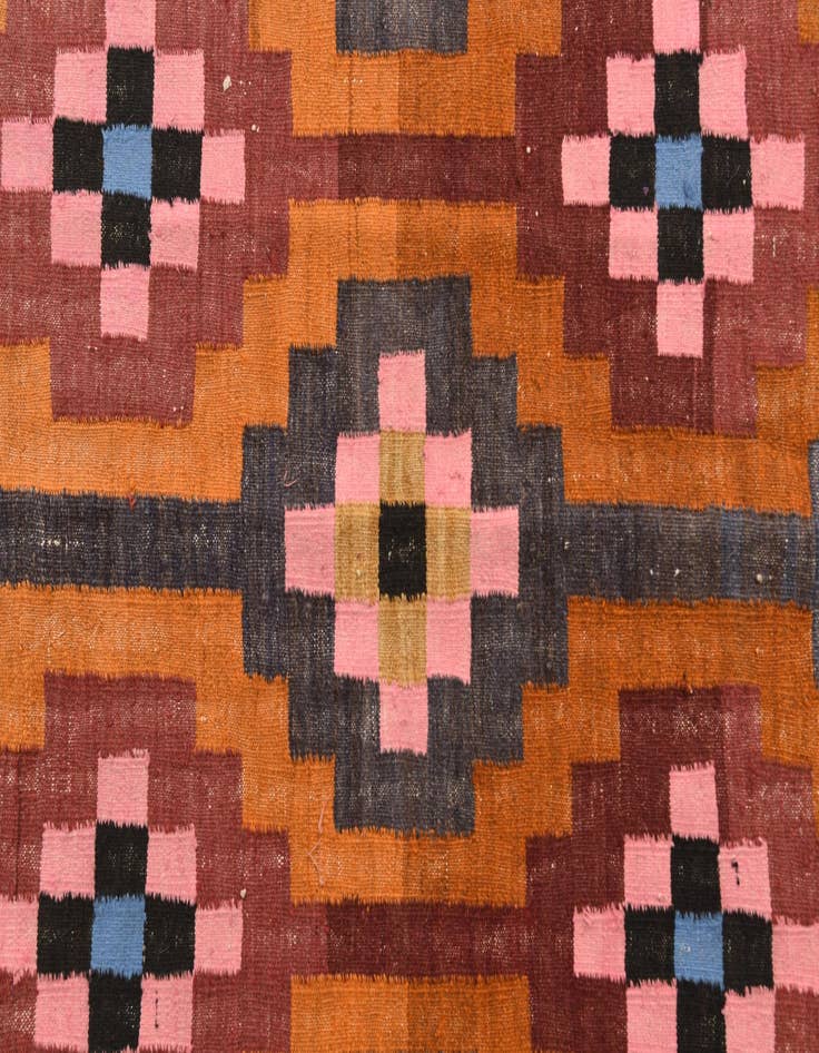 Detail image of 4' 10 x 12'  Hand Woven Kilim Fars Wool Runner Rug
