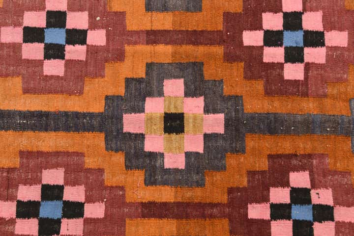 4' 10 x 12' Hand Woven Kilim Fars Wool Runner Rug